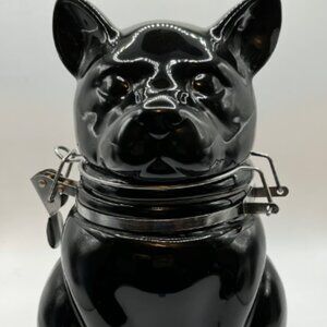 Chic Black Ceramic French Bulldog Cookie